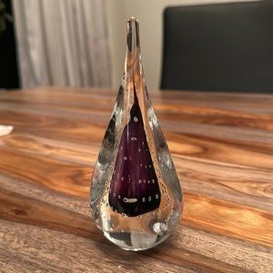 Polish crystal glass art sculpture paperweight signed Jablonski